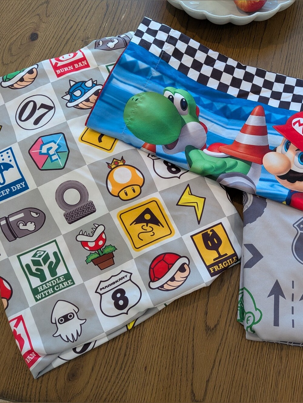 Nintendo Mario Kart Kids Bedding Panel - Colorful Character Print, Sz. Twin